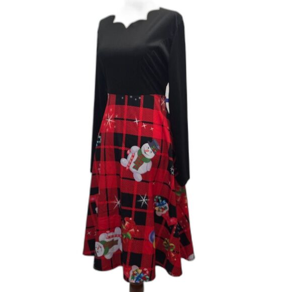 Scalloped V/Scoop Neck Holiday Party Dress Size XL - Picture 3 of 11